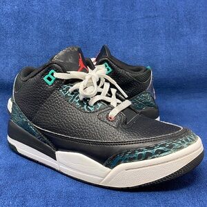 3Y Little Kid's Jordan 3 Retro "Moto" Blck/Siren Red-Hypr Jade (FV5438 001) - 3Y